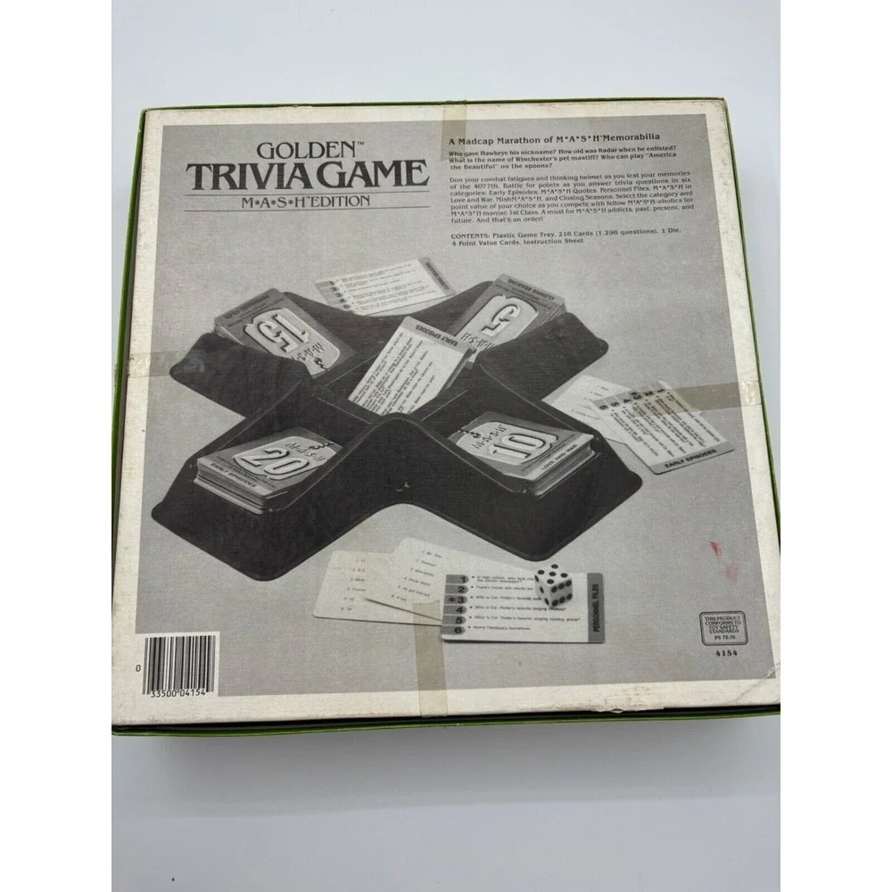 Vintage 1984 Golden Trivia Game MASH Edition‎ With Box 99% Missing 2 cards